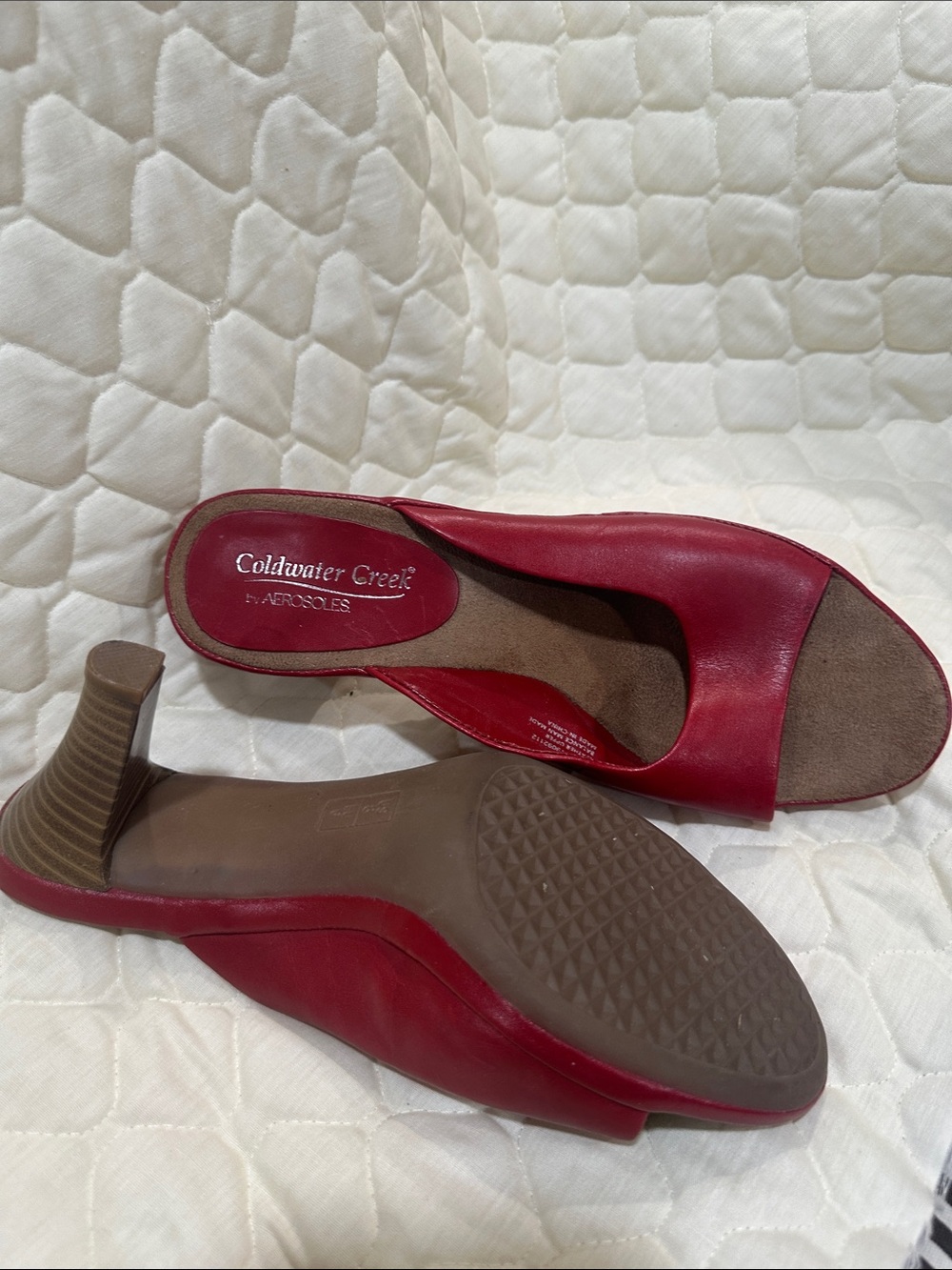Red slide heels